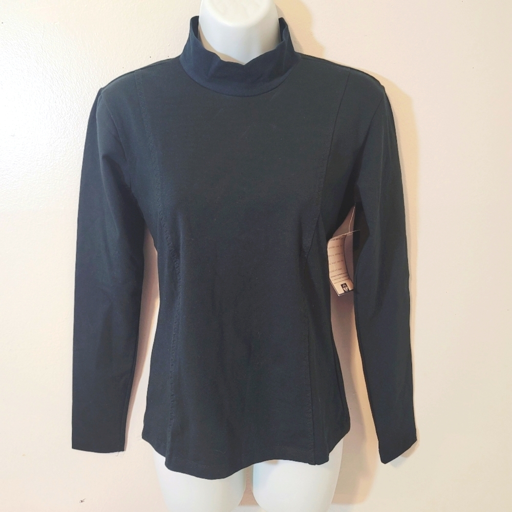 Dockers Black Khakiware Small Ladies Turtleneck NEW